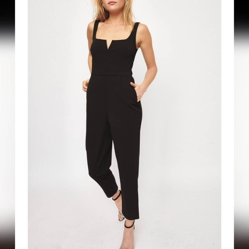 Dynamite Black Sleeveless Square Neck Jumpsuit